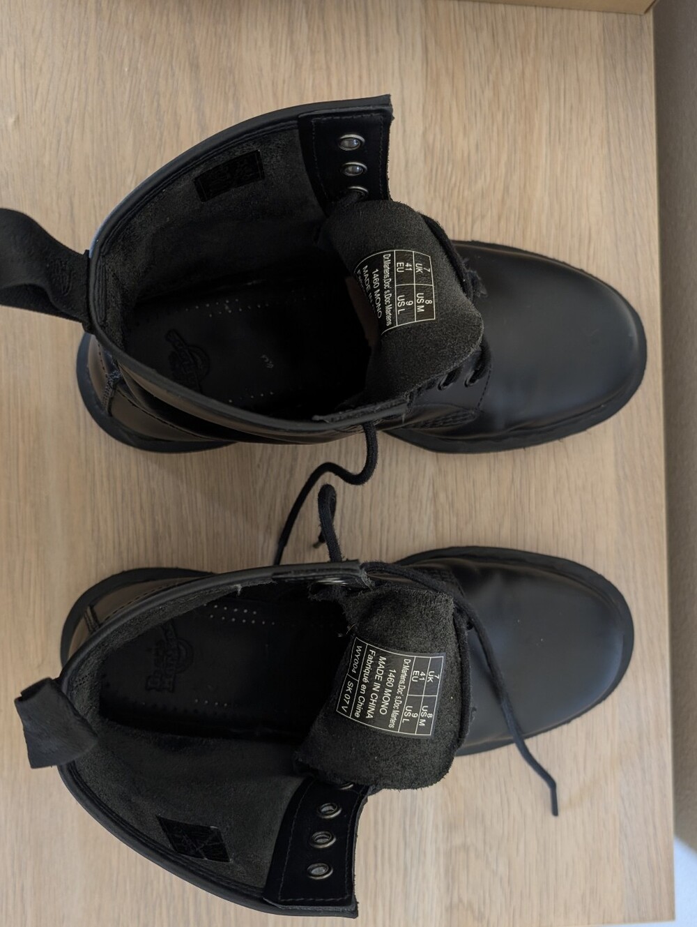 Women's Size 9 Black1460 MONO Smooth Leather Lace Up Boots Dr. Martens - Picture 4 of 8